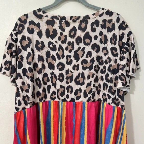 Southern Stitch XXL cheetah and colorful stripe with pockets - Picture 10 of 12